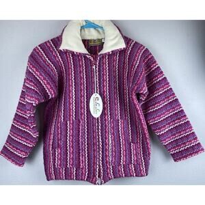 E.C.C. Ecuadorian Clthg Co Girls Sz 8 Hand-made Natural Ctn, Wool Weaved Jacket